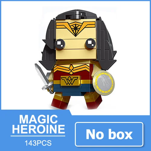 Magic Hero A no box Бэтмен чудо-женщина Супермен флеш-игрушки блоки мини фигурка акваман киборг кукла супергероя персонажи фильмов подарок для мужчин - Цвет: Magic Hero A no box
