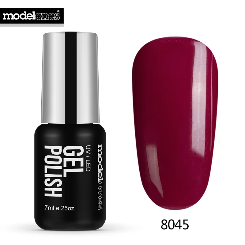 Гель лак для ногтей Modelones 7 мл УФ лампа французский красный отмачиваемый гель