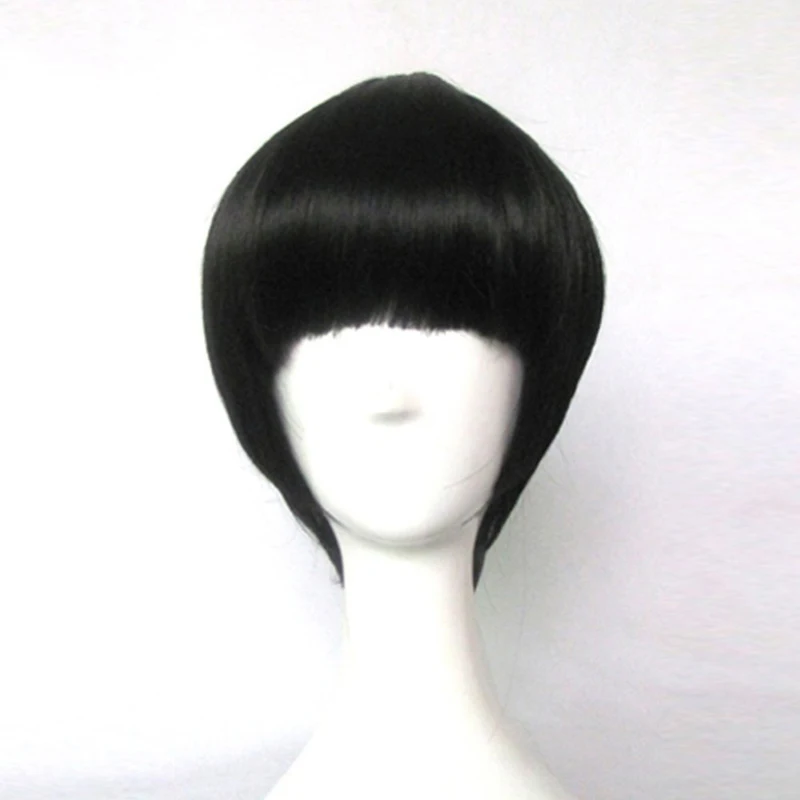 Rock Lee Black Short Synthetic Hair Cosplay Wigs Heat Resistance Costume Party Wigs + wig cap