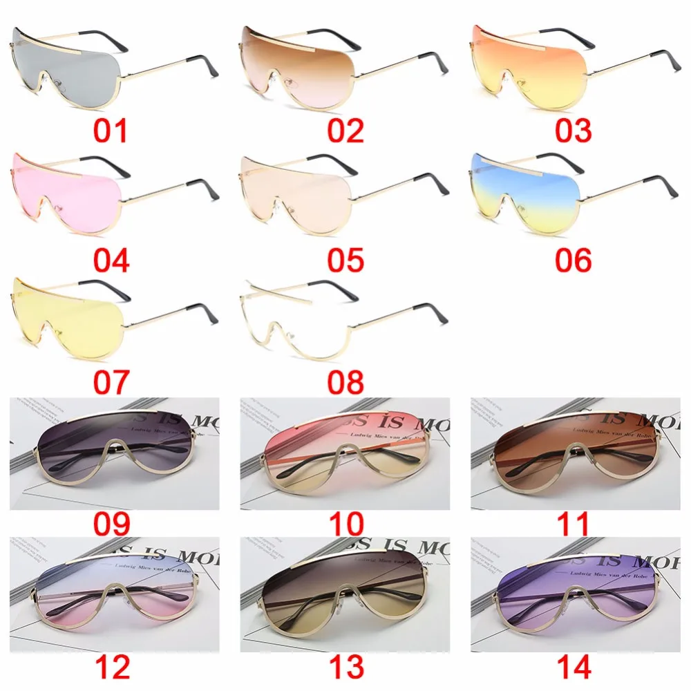 Цельные УНИКАЛЬНЫЕ Солнцезащитные очки с запахом женские крутые оверсайз