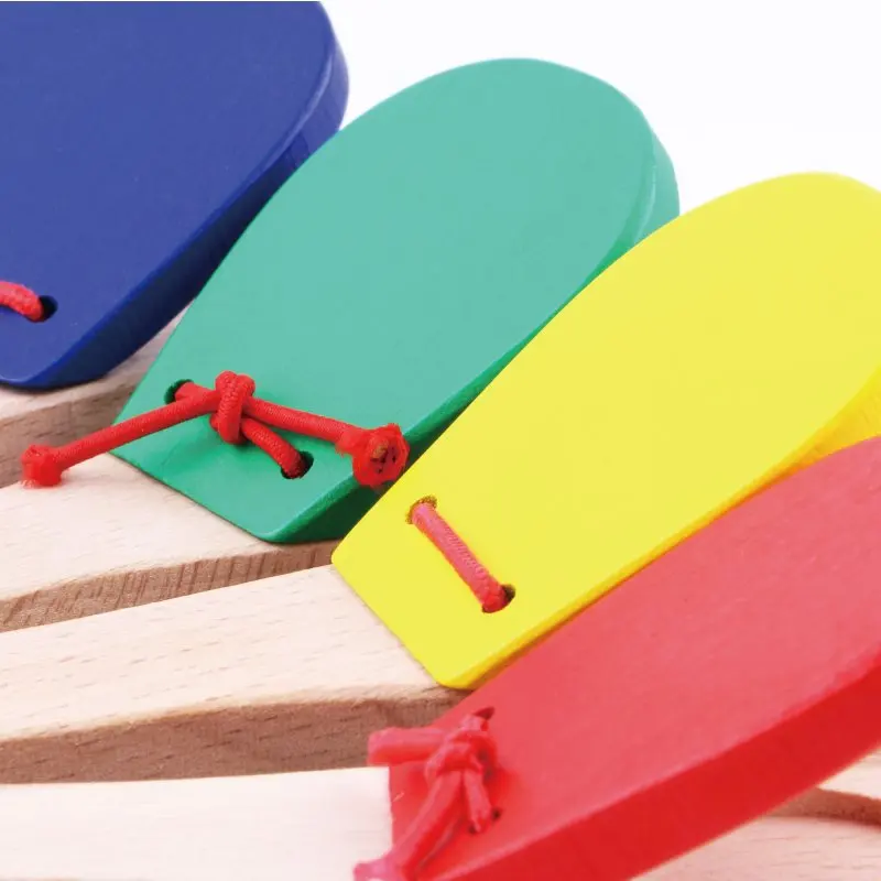 Детская деревянная музыкальная игрушка барабан для раннего развития