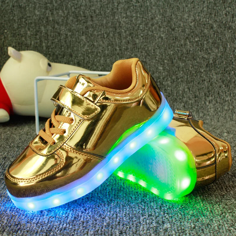 

Warm like home 2018 New 25-35 USB Charger Glowing Sneakers Led Children Lighting Shoes Boys Girls illuminated Luminous Sneaker
