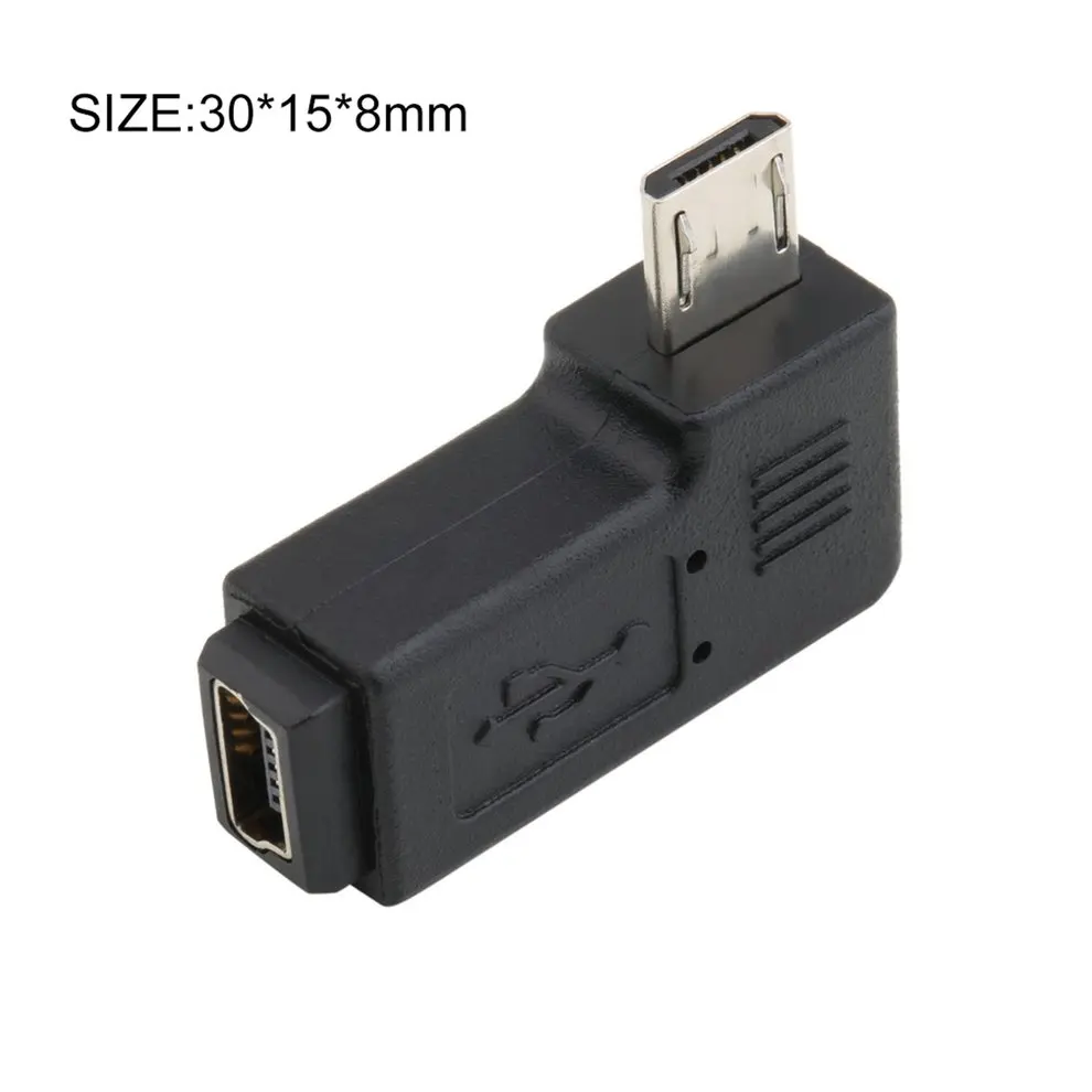 Черный 3*1 5*0 8 см Профессиональный левый/правый угловой USB мини 5 Pin женский микро