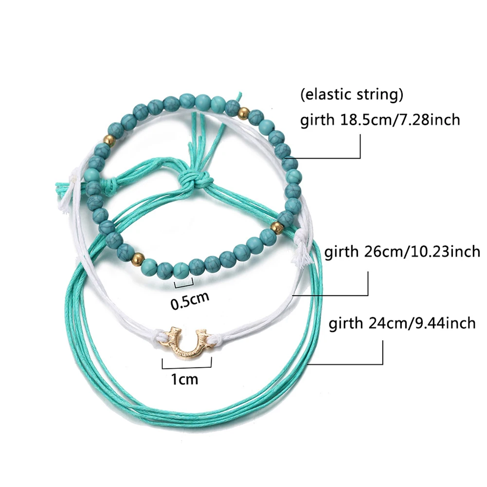 Женский браслет с цветным шнуром комплект из 3 предметов женские богемные