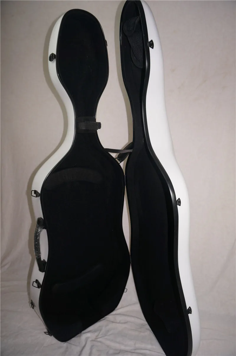 Белый 4/4 новый жесткий футляр для виолончели стекловолокна сильный черный #31