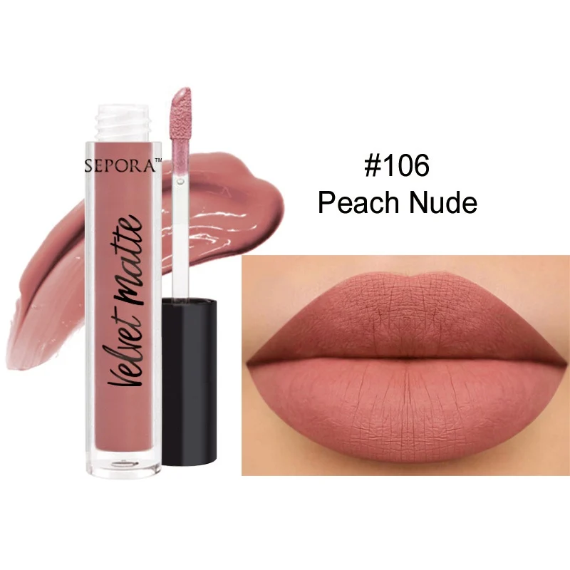 A6 Natural Liquid Lipstick Cosmetics Lips Gloss Long Lasting Lips Colors Matte Lipstick Makeup Pigment - Цвет: A6