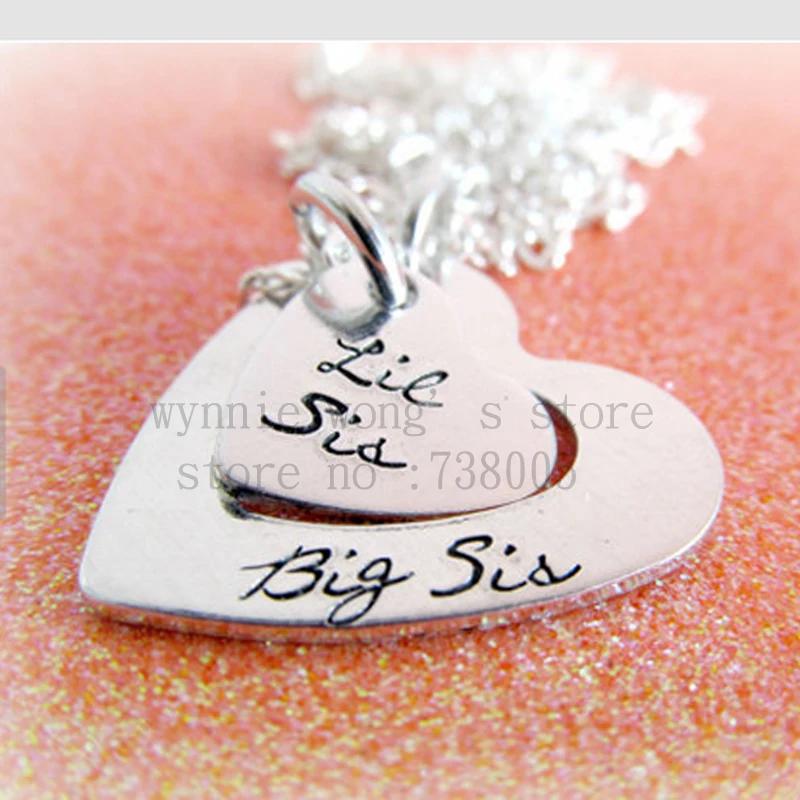 2015 new arrive Sister Jewelry Big Sis Little Necklaces Hand Stamped Necklace best friend BFF Forever necklace | Украшения и