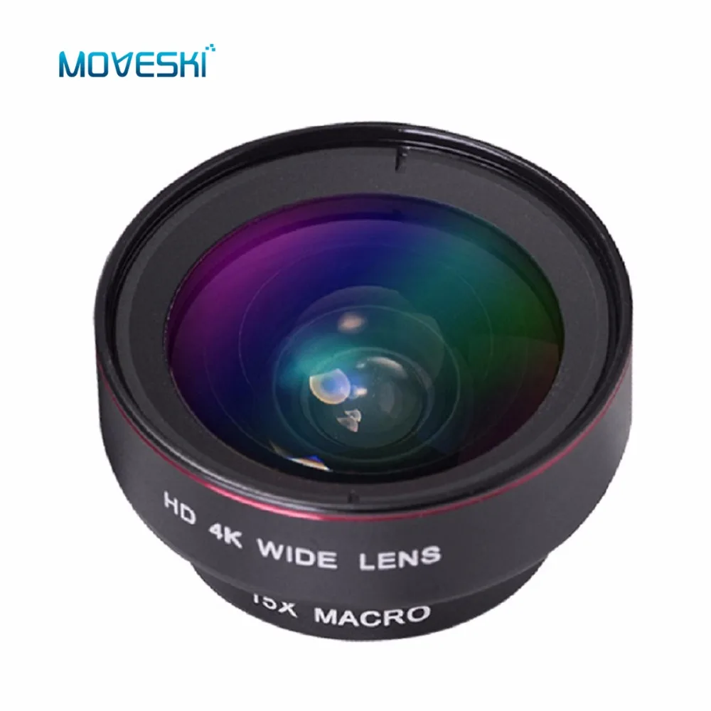 Moveski HL016 сотового телефона набор объектива 2-в-1 Широкий формат 4 K HD макрообъектив