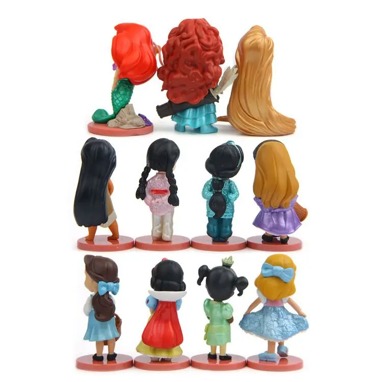 Disney игрушечные принцессы 11 шт./компл. 8 см Русалочка Белоснежка Ариэль Bella Динь ПВХ