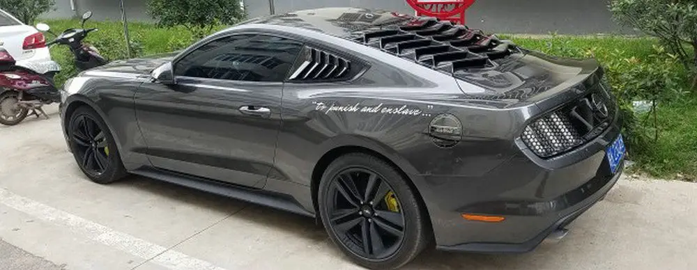АБС/карбоновое волокно, накладка на заднее лобовое стекло для Ford Mustang, бодик, оконные жалюзи, гоночная отделка, автозапчасти, оконное отверстие