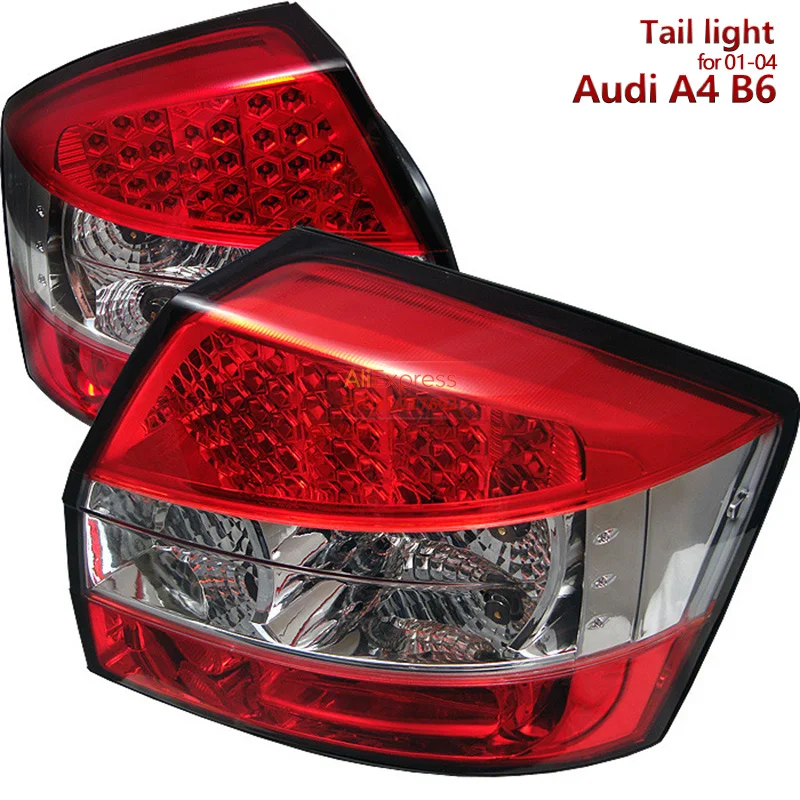 

High Quality LED Tail lights for Audi A4 B6 S4 2001-2004 year (Does not fit convertible or wagon models) Red Clear Housing