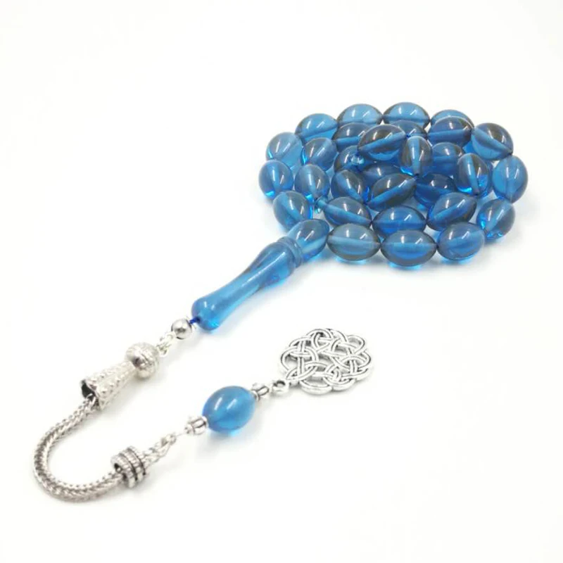 Синий Tasbih 33 бусины из смолы металлическая кисточка специальный цвет стандартный