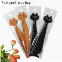 24pcslot vintage cute animal wooden ruler lovely cat shape ruler gift for kids school supplies stationery wholesale