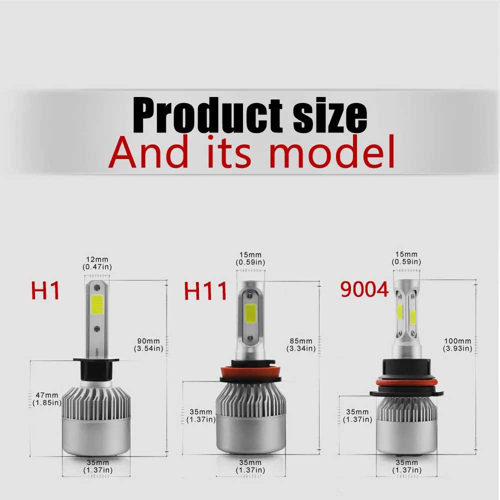 TXVSO8 LED H4 H7 H11 H9 H8 9006/HB4 H1 H3 9005/HB3 9004 9012 автомобильные лампы для фар машины 36Wx2 8000LM 6500K