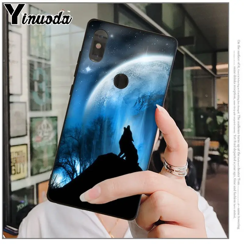Yinuoda Moon часы на цепочке с медальоном «Школа волка» мягкий, силиконовый, из ТПУ черный чехол для телефона для xiaomi mi 6 8 se note2 3 mi x2 redmi 5 5 plus note 4 5 5