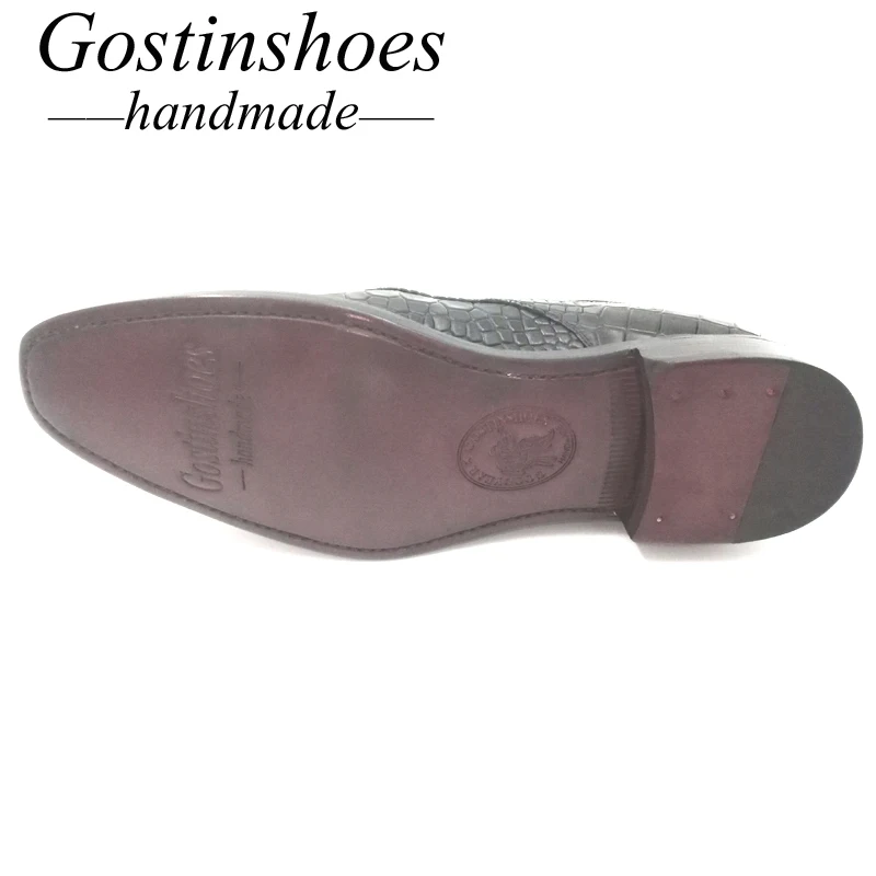 Goodyear/Мужские модельные туфли оксфорды ручной работы черные официальные из