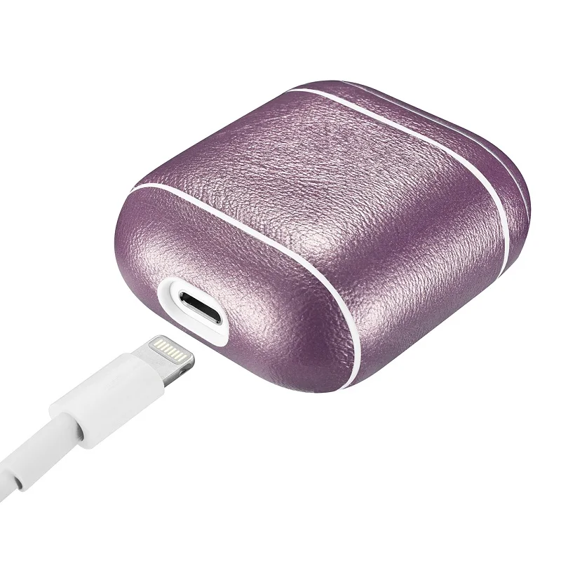 ICARER чехол из натуральной кожи для Apple AirPods роскошный блестящий кожаный защитный |
