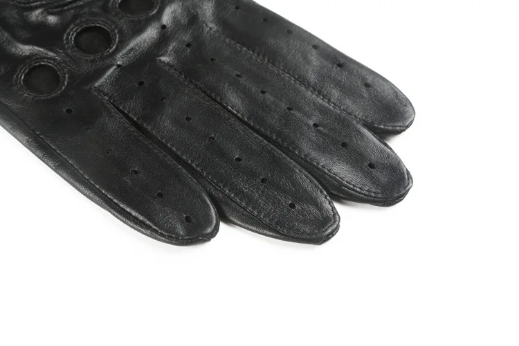 Итальянские мужские перчатки Goatskin, модные мотоциклетные перчатки из натуральной кожи, перчатки для водителей без пальцев, роскошные перчатки с кнопками, черные, коричневые