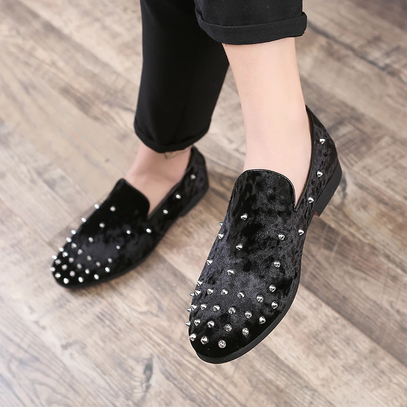 Men's Casual Shoes' Shoes Mens Spring Autumn Slip-On Big Size Men 2019 Loafers Rivet Plus 46 47 48 Socks | Обувь