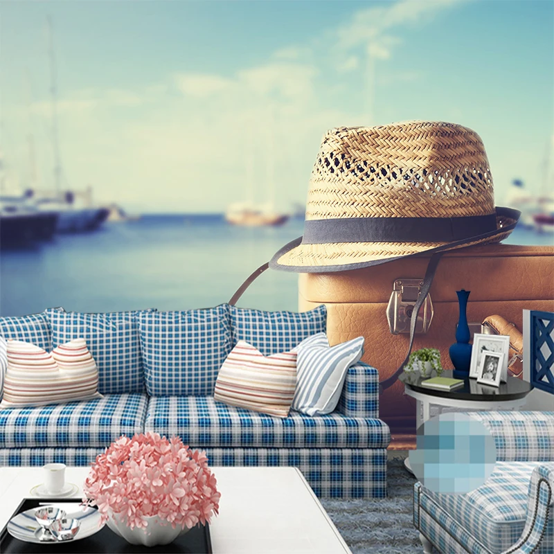 

Custom any size 3D wall mural wallpapers Modern fashion Camera hat 3D Perspective Wall Sticker YBZ098