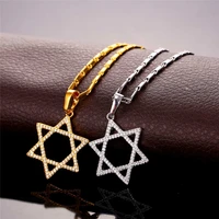 magen david pendant necklace jewish jewish star of david pendant with chain goldsilver color aaa cubic zirconia necklace p231