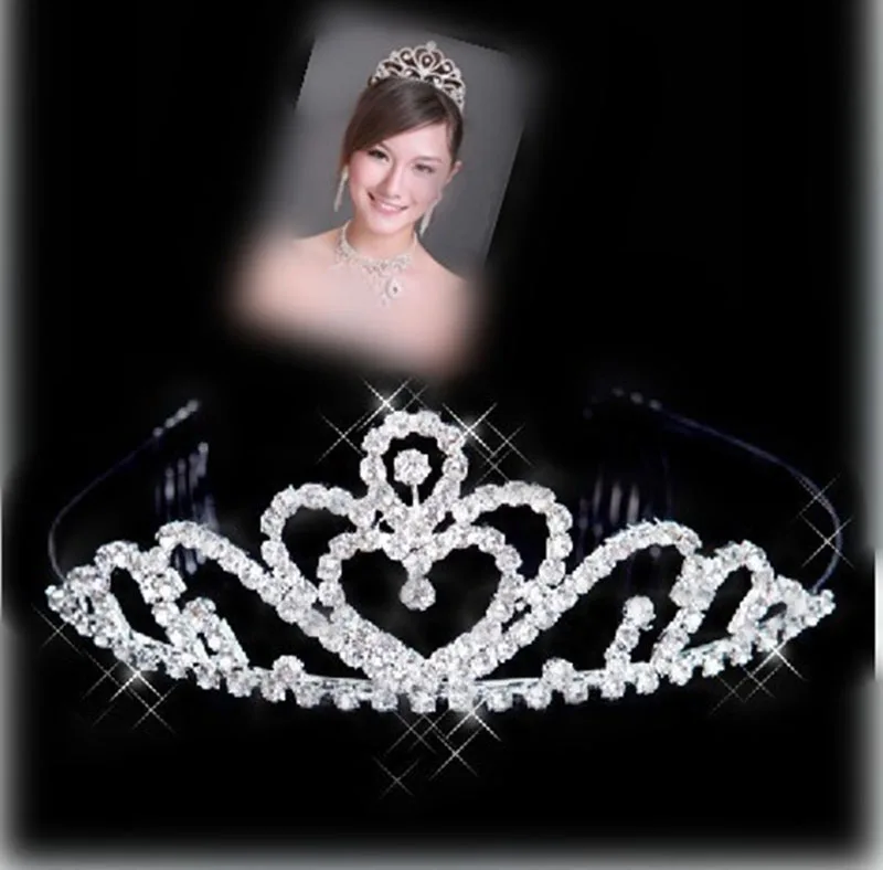 Женские свадебные аксессуары для волос серебряная бижутерия диадема корона