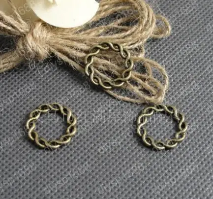 

100 pcs/lot Zinc alloy bead Antique Bronze Plated 20MM Twisted ring Charms Pendants Fit Jewelry Making DIY JJA1912