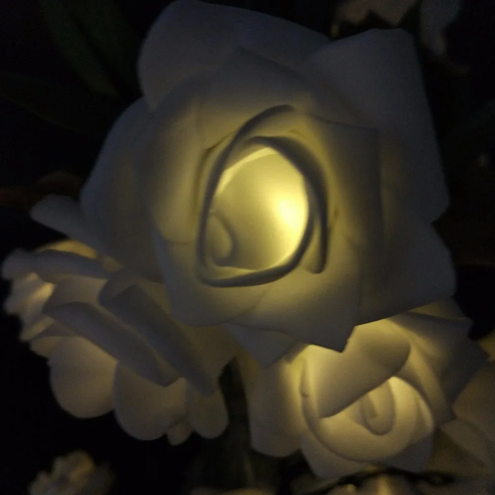 Солнечный СВЕТ Строка Огни Свадьба Розы Венки 20 Светодиодов 4.8 М Открытый День