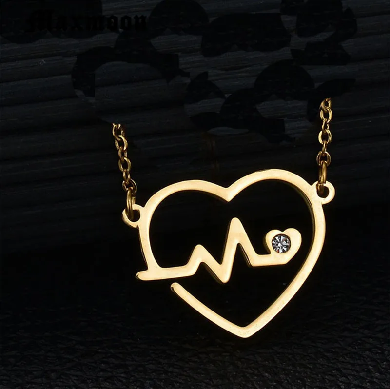 Maxmoon женское ожерелье с подвеской в виде сердца Женская цепочка из нержавеющей
