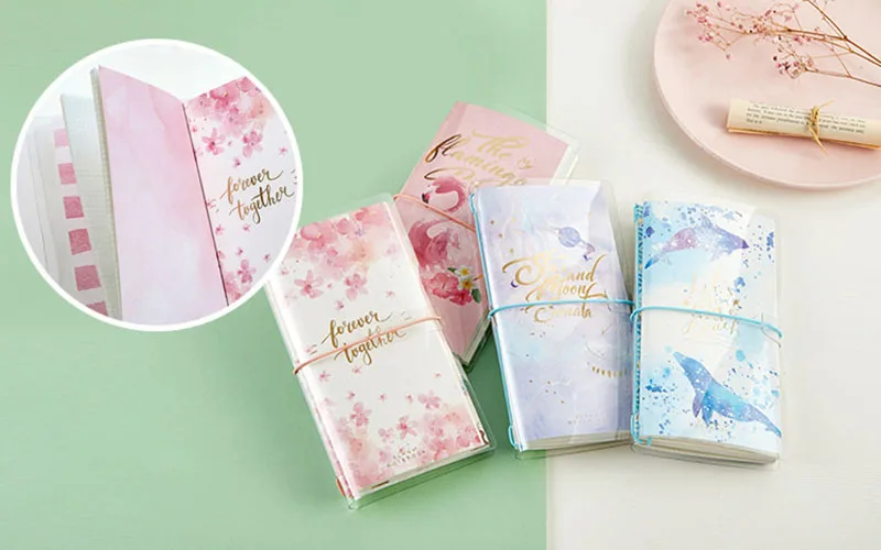 New Spiral Flamingo Space Bullet Journal Diary Handbook Set Travel Notebook Planner with Sticker Tape Beautiful Agenda