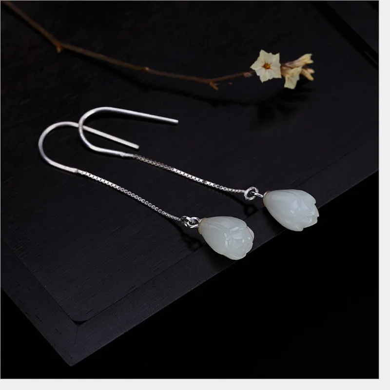 Женские серьги с цветком магнолии ювелирное изделие ручной работы из 100%