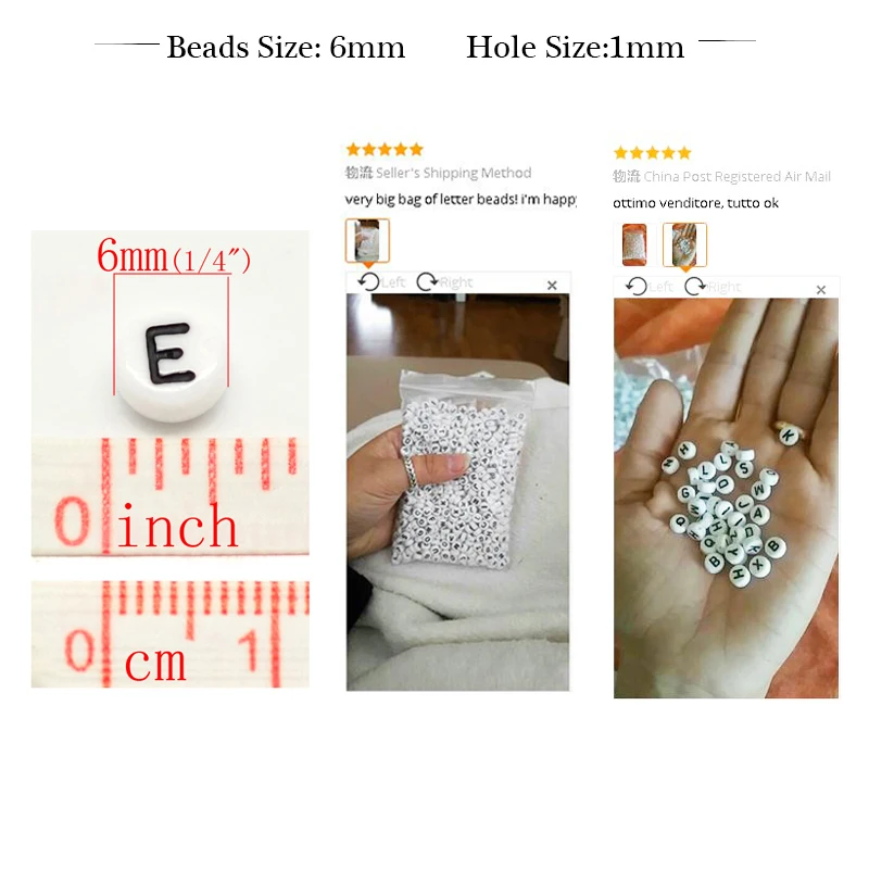 Белые бусины с буквами алфавита акриловые для изготовления ювелирных изделий 6