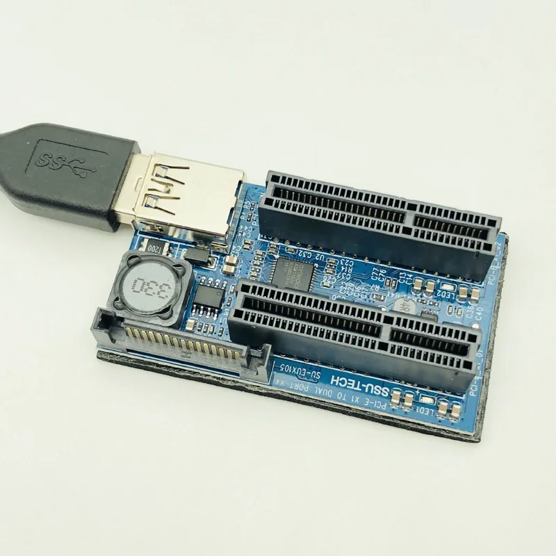 Плата расширения PCIE адаптер PCI Express USB 3 0 Райзер E расширитель X1 на два порта X4