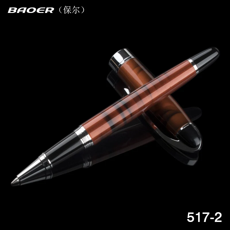 Baoer 517 оранжевая и серебристая шариковая ручка с шариковой ручкой 0 5 мм черными