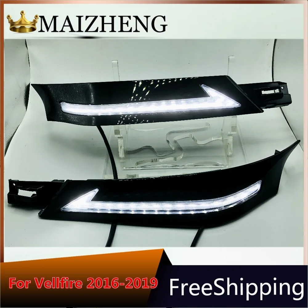

led daylight for Toyota Vellfire 30 with running siganls 2016 2017 2018 12v LED CAR DRL Daytime Running Lights fog lamp