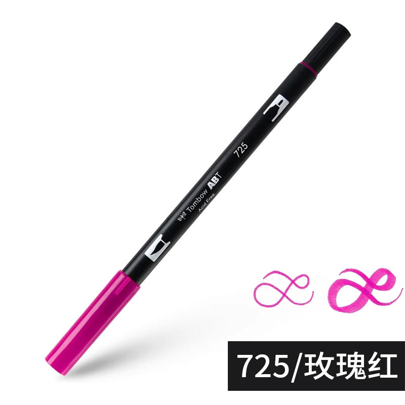 725 ABT Tombow, двойная кисть, художественные маркеры, акварельные маркеры, 96 цветов, мягкая ручка для рукописного письма, профессиональные ручки для рисования - Цвет: 725