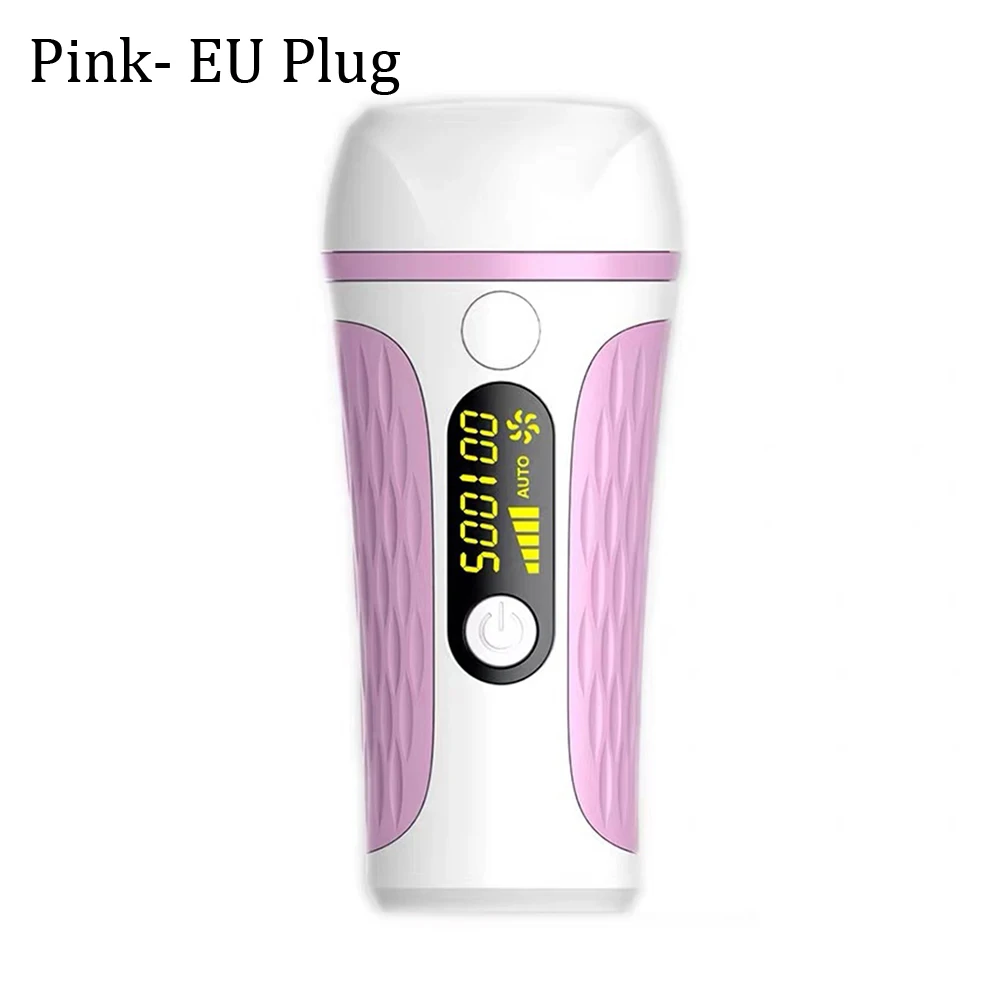 Pink- EU Plug Унисекс Мини IPL лазерная безболезненная Машинка для удаления волос Эпилятор постоянный Триммер бикини Электрический Depilador 500000 вспышки - Цвет: Pink- EU Plug