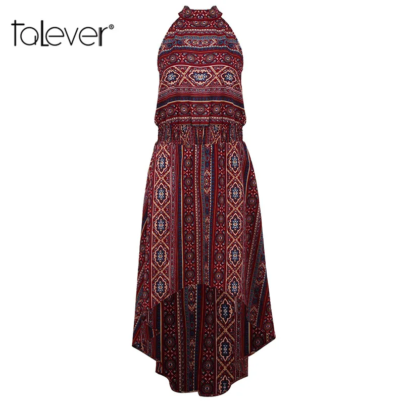 Для женщин Сексуальная Холтер в народном стиле бохо платье женский спинки