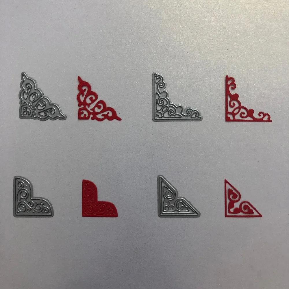 

Happymems 4 Different Style Photo Album Corner Frame Cutting Dies Card Making Embellishments For Scrapbooking Cutting Dies