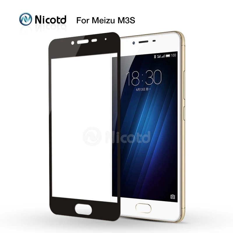 Nicotd 9H полное покрытие из закаленного стекла для Meizu M3 Note M3S M3 Mini Max M3E M3X Pro 6 Plus U10 U20 M5 Note M5s защитная пленка