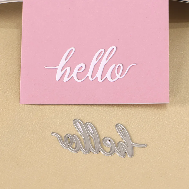 DUOFEN металлические режущие штампы hello lettering тиснение трафарет бумага для