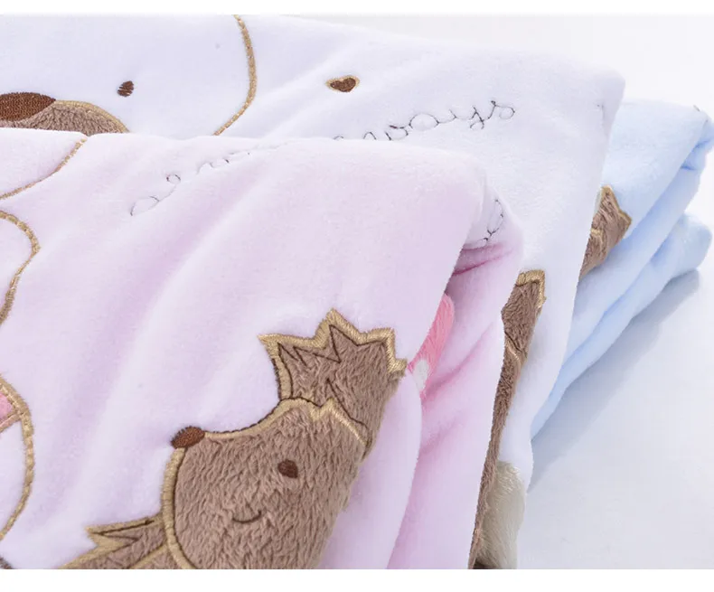 Детские одеяла Забавный мультфильм новорожденных Bebe пеленание обертывание одеяла Зимние теплые детские младенческое белье для коляски льняные Чехлы 75*75 см