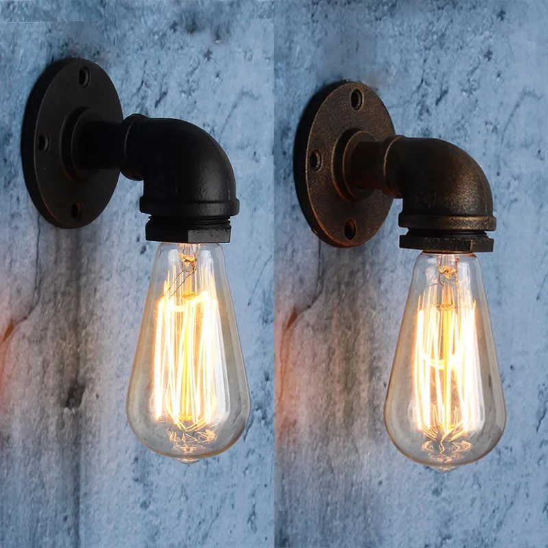 

AC110-240V Lamp Base E27 Vintage Antique Industrial Retro Iron Water Pipe Shape Sconce Socket Lamp Base Holder Fixture Fitting