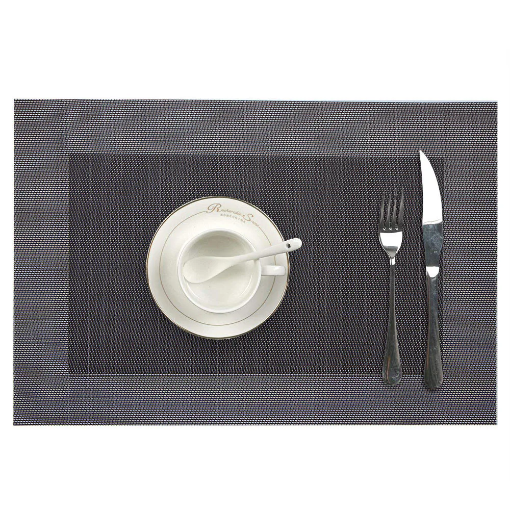 Black Столовых с совместимыми Crossweave теплоизоляционная подставка Кухня аксессуары украшения моющиеся Коврики на стол комплект - Цвет: Black