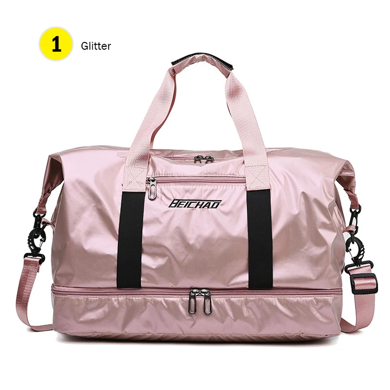 Style 1 Gitter Pink Сумка для спортзала Для женщин Фитнес сумка для путешествий с Сумка для обуви Водонепроницаемый, для занятий спортом, йогой, пакет для путешествий Balso Sac De Sporttas XA109D - Цвет: Style 1 Gitter Pink
