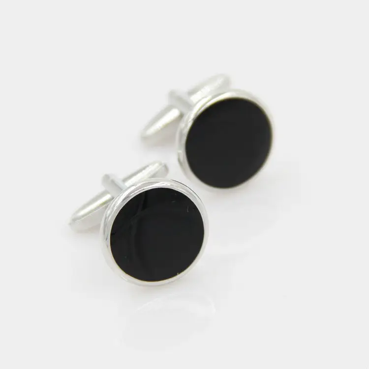 Медные запонки модные черные Ониксовые круглые Бесплатная доставка|f cufflinks|fashion