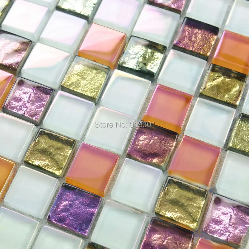 Стеклянная мозаика радужный настенная плитка кухня обратно всплеск хрусталя