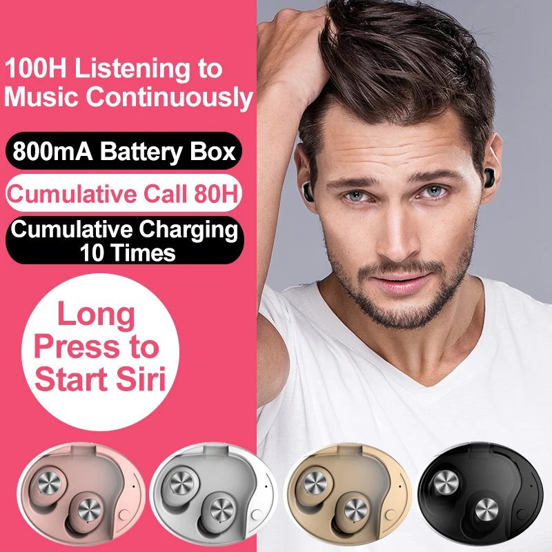 

X28 TWS 5.0 True Wireless Earbuds 6D Stereo X28 Bluetooth Earphones Mini TWS Waterproof Headfrees with 800mAh charging box