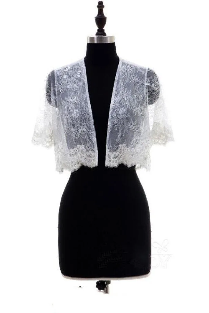 Новинка 2019 свадебный пиджак с кружевом и полурукавом|Свадебные жакеты/накидки| |
