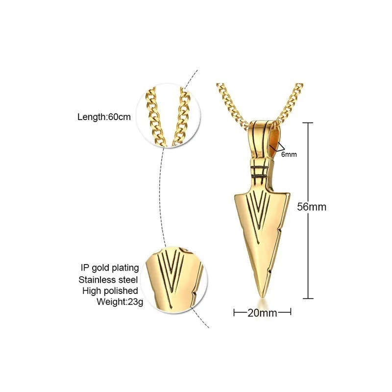 Модное мужское ожерелье Modyle Золотой/Серебряный цвет 316L кулон в виде меча из